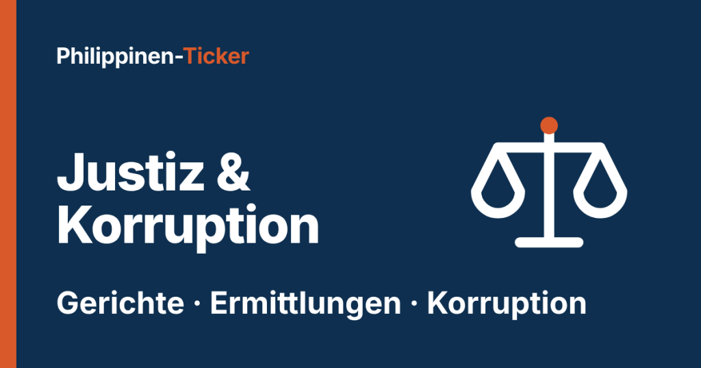 Philippinen-Ticker, Rubrik Justiz & Korruption: Gerichte, Ermittlungen, Korruption. Symbol einer Waage.